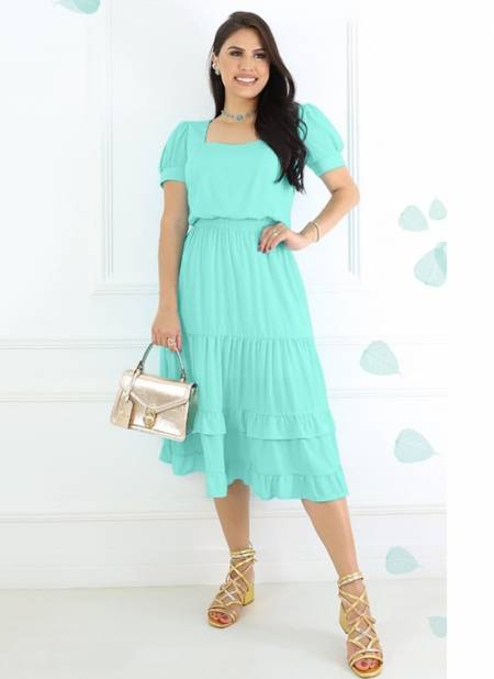 Sea Green Colour CROME WESTERN Stylish Western Party Wear Rayon Cotton One Piece Fancy Collection CROME 02